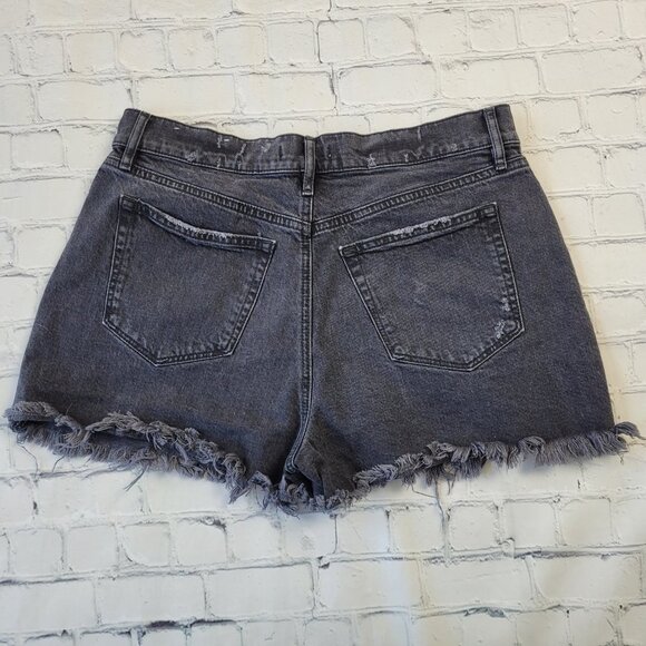 Loft Woman’s washed out black raw hem high rise jean shorts size 6/28 - Picture 11 of 12